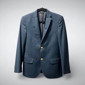 Lauren Ralph Lauren Classic Fit Boys Navy Blazer Jacket Gold Crest Buttons 16R